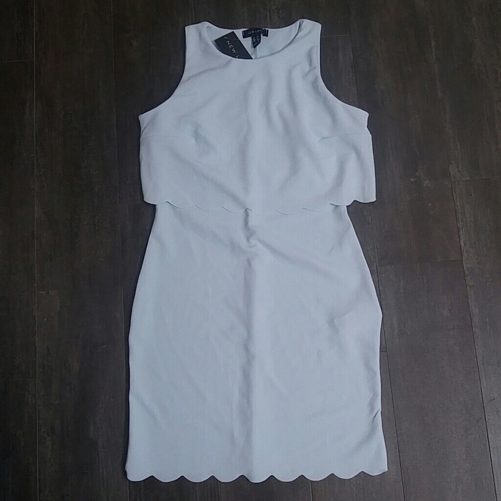 Scalloped edge shift dress